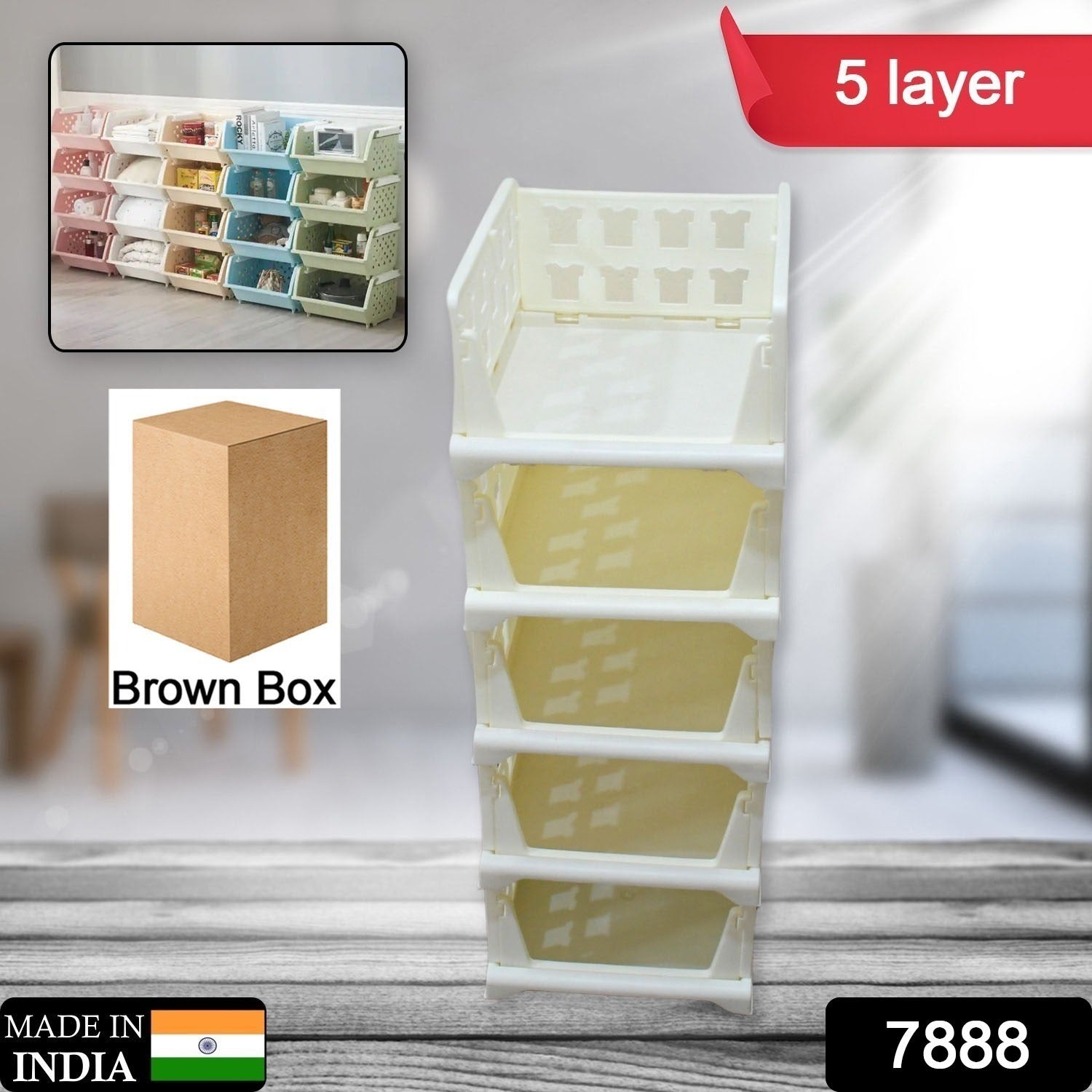 7888 5 Layer Stackable Multifunctional Storage,for Clothes Foldable Drawer Shelf Basket Utility Cart Rack Storage Organizer Cart for Kitchen, Pantry Closet, Bedroom, Bathroom, Laundry (5 Layer 1 Pc) 7888 5 Layer Stackable Multifunctional Storage,for Clothes Foldable Drawer Shelf Basket Utility Cart Rack Storage Organizer Cart for Kitchen, Pantry Closet, Bedroom, Bathroom, Laundry (5 Layer 1 Pc)